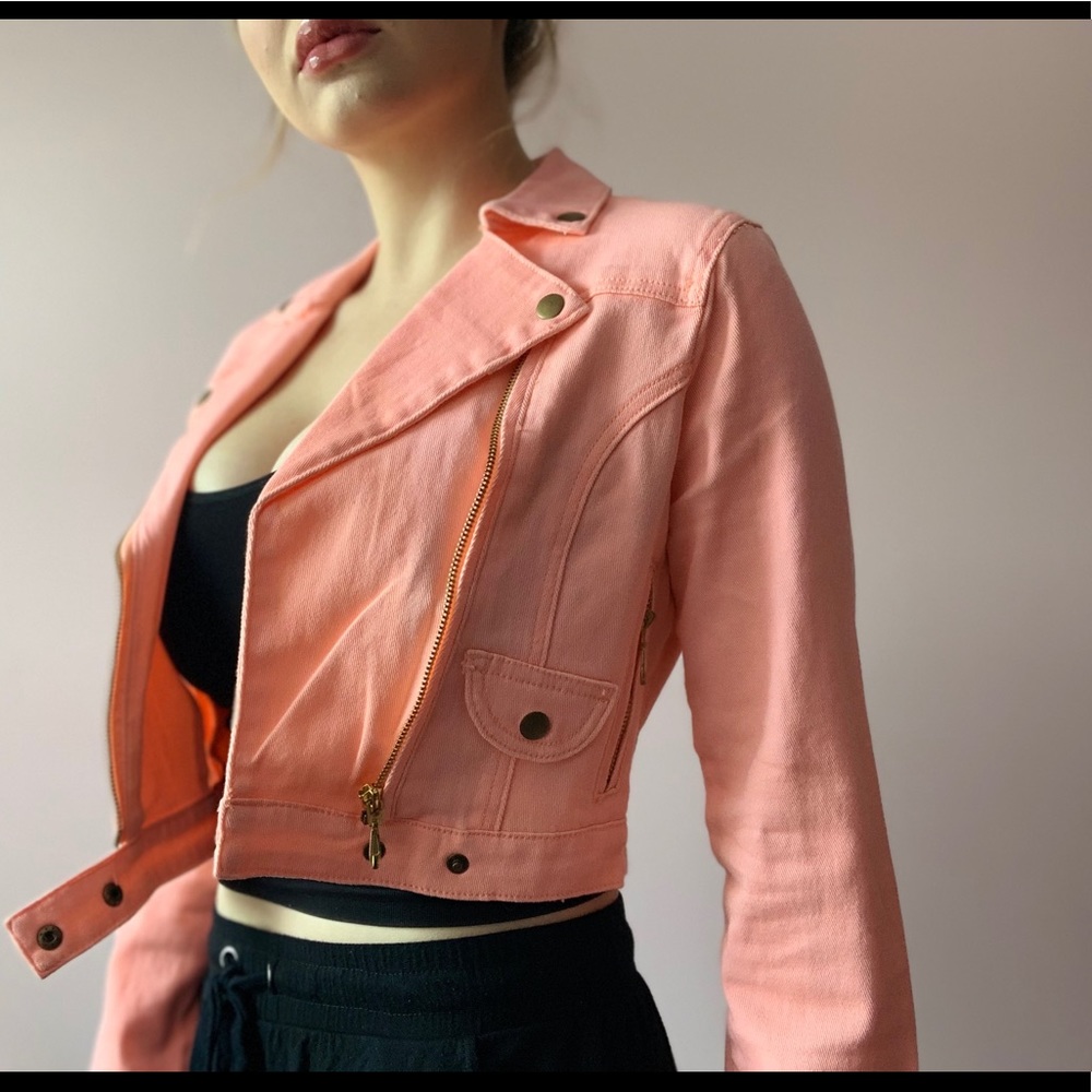 80s-Inspired Denim Moto Jacket